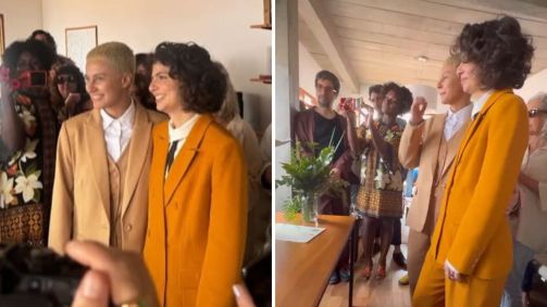 Julia Anquier, filha de Debora Bloch, se casa com cantora Maria Beraldo