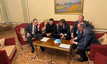 Líderes europeus se reúnem com Zelensky em Kiev e pedem cessar-fogo