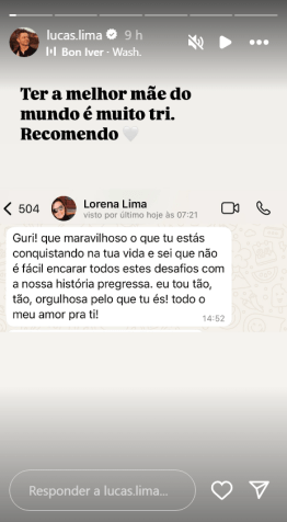 Lucas Lima mostra mensagem da mãe • Instagram/ Lucas Lima