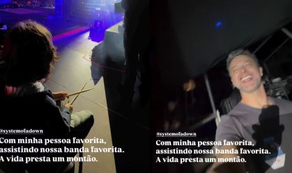 Lucas Lima leva filho com Sandy para ver show: "A vida presta um montão"