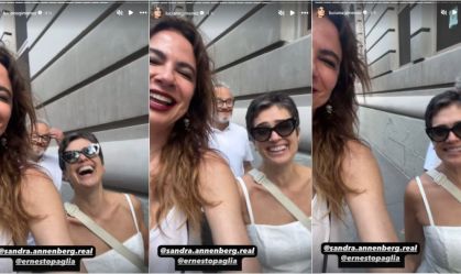 Luciana Gimenez encontra Sandra Annenberg em Nova York: "Vou ficar famosa"
