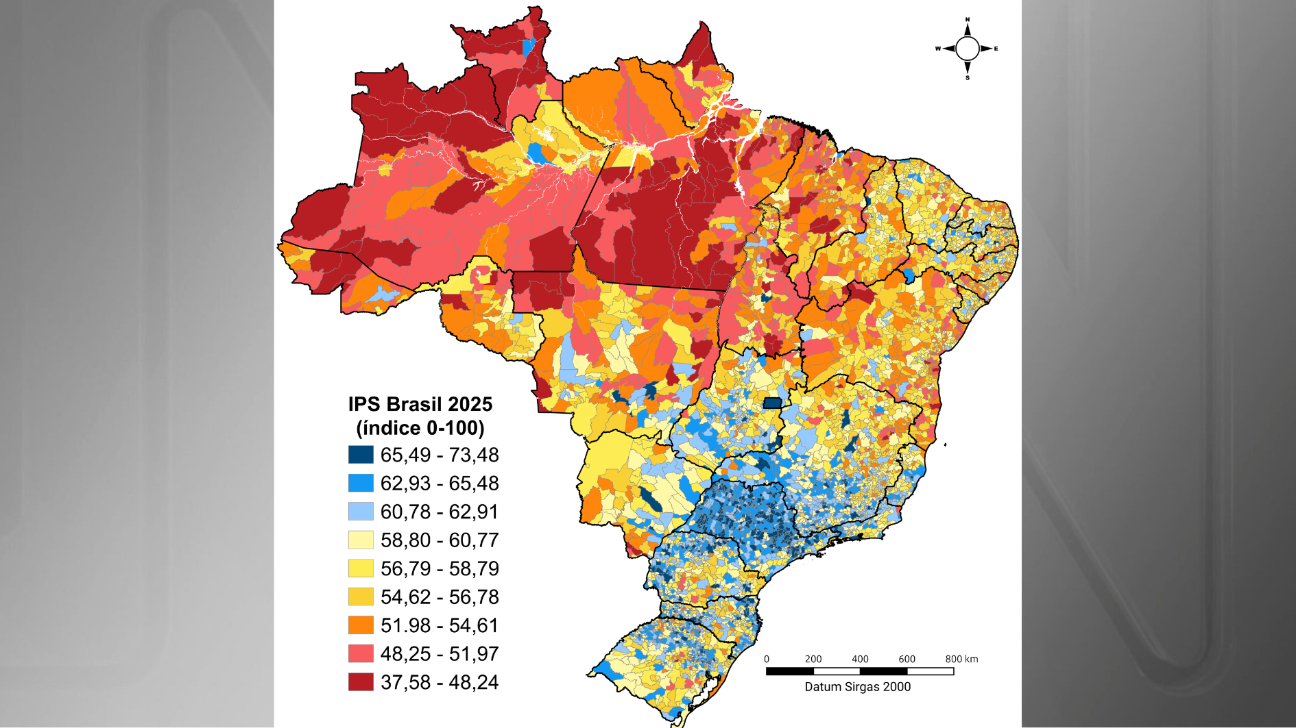 Mapa dos resultados do IPS Brasil 2025 • Divulgação/IPS Brasil