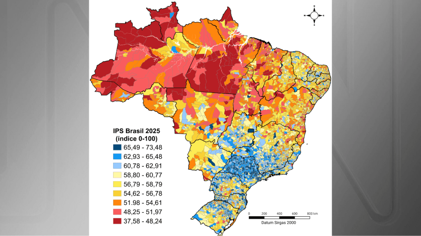 Mapa dos resultados do IPS Brasil 2025 • Divulgação/IPS Brasil