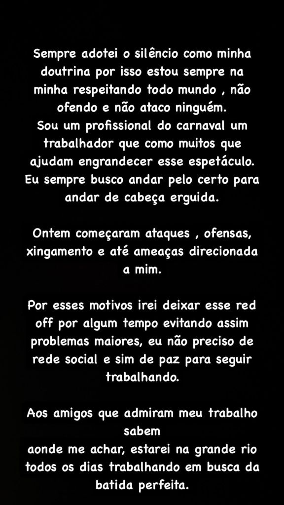 Mestre Fafá se afasta das redes sociais após ataques com anúncio de Virginia