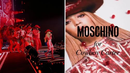 Beyoncé usa look exclusivo da Moschino em turnê "Cowboy Carter"