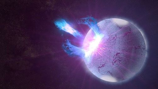 Ilustração artística de um neutron magnetizado