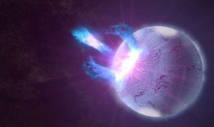 Ilustração artística de um neutron magnetizado