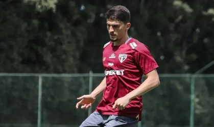 Pablo Maia em treino do São Paulo