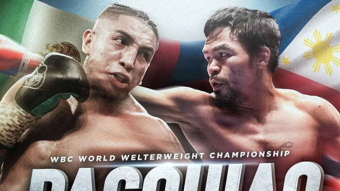 Cartaz da luta entre Mario Barrios e Manny Pacquiao