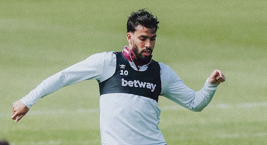 Lucas Paquetá em treino do West Ham