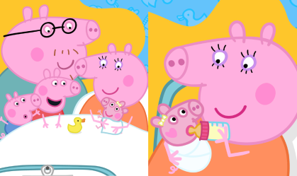 Família de Peppa Pig cresceu com uma nova irmãzinha, Evie