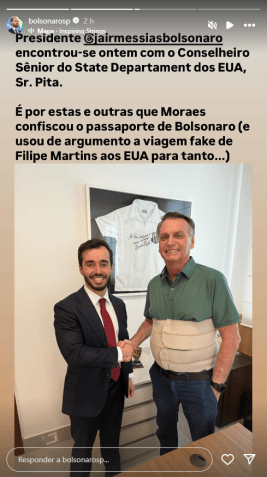 Ex-presidente Ricardo Pita, conselheiro sênior do Departamento de Estado dos EUA para o Hemisfério Ocidental • 06/05/2025-Reprodução/Instagram/@bolsonarosp