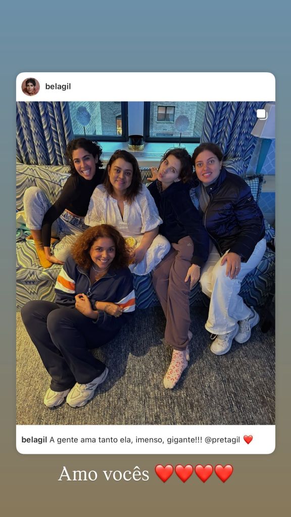 Preta Gil recebe visita de Bela Gil nos Estados Unidos