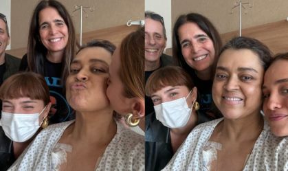 Em tratamento de câncer, Preta Gil e Tony Bellotto posam juntos em hospital