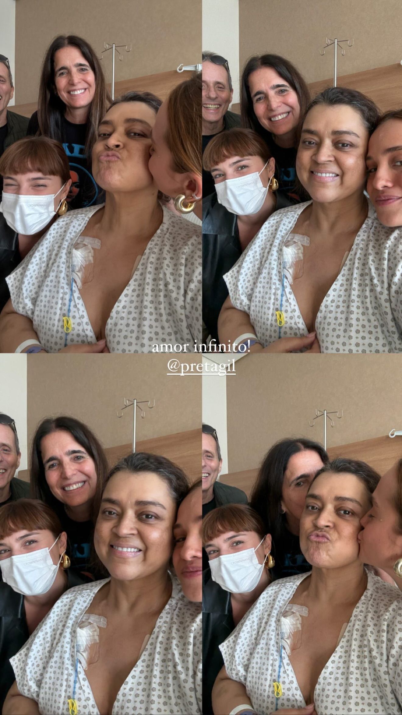 Preta Gil e Tony Bellotto aparecem juntos em foto no hospital • Instagram/Preta Gil