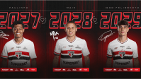 São Paulo renova contratos de três revelações das categorias de base