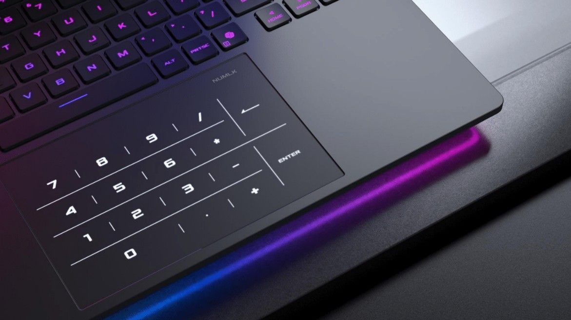 O touchpad de vidro oferece um teclado numérico virtual • Asus