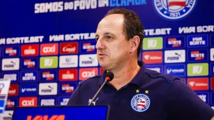Rogério Ceni, técnico do Bahia, durante entrevista coletiva