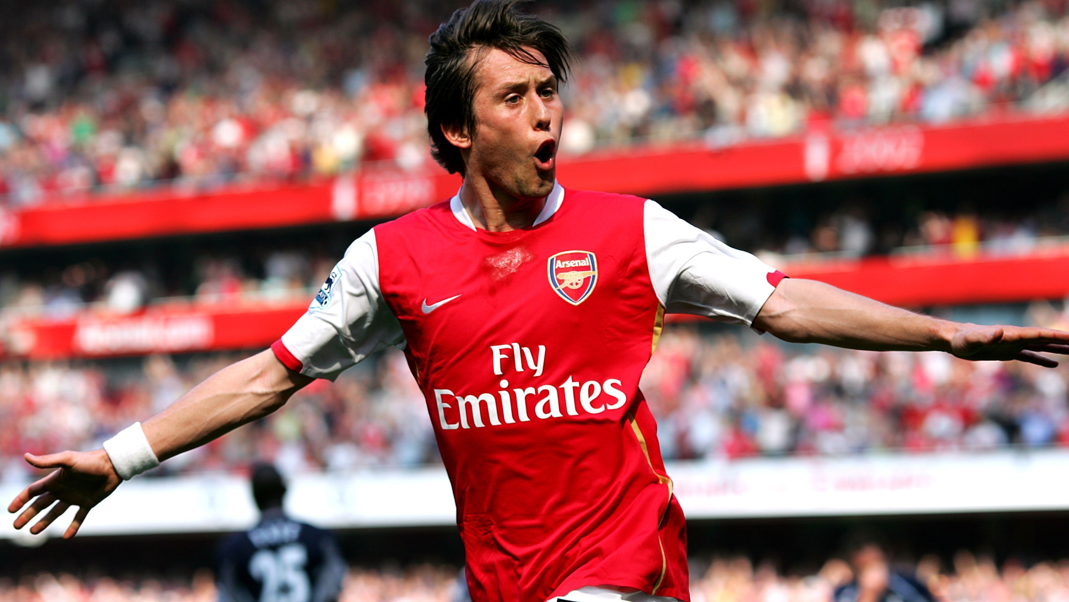 Tomas Rosicky comemora gol pelo Arsenal