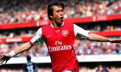 Tomas Rosicky comemora gol pelo Arsenal