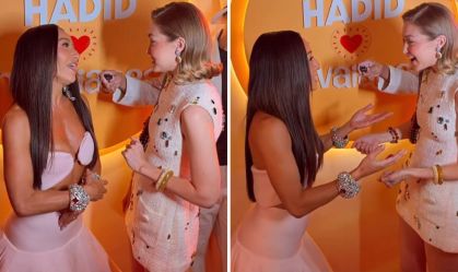 Sabrina Sato mostra encontro com Gigi Hadid em Nova York
