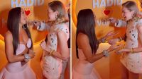 Sabrina Sato mostra encontro com Gigi Hadid em Nova York