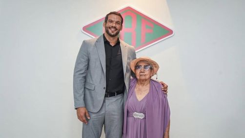 Samir Xaud ao lado de Dona Adelaide na última eleição da Federação Roraimense de Futebol