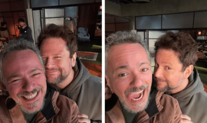 Selton e Danton Mello posam no set de "Sessão de Terapia": "Irmandade"