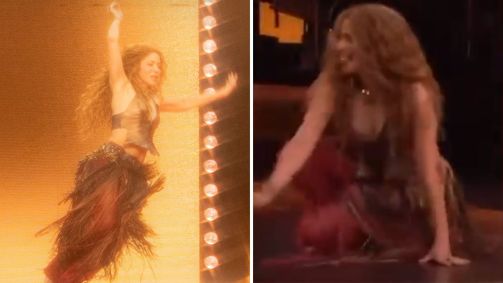 Shakira leva tombo em show no Canadá