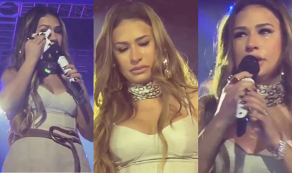 Simone Mendes desabafou por estar rouca mas, mesmo assim, ter subido no palco para não decepcionar seus fãs