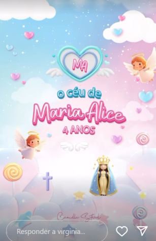Virginia revela tema de festa de Maria Alice • Instagram/ Virginia