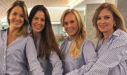 Ticiane Pinheiro combina look fofo com mãe e irmãs; veja
