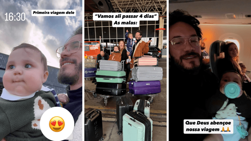 Viih Tube e Eliezer embarcaram em uma nova viagem ao lado dos filhos Lua e Ravi • Instagram/Eliezer