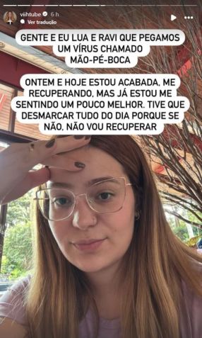 Viih Tube desabafa após contrair mesma doença dos filhos • Instagram/Viih Tube