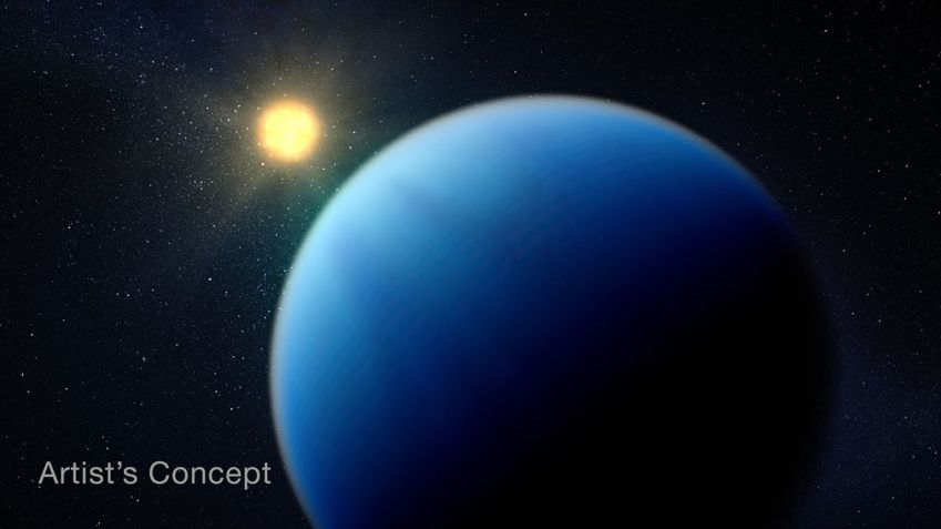 Concepção artística do exoplaneta subnetuniano quente TOI-421 b, com base em dados espectroscópicos do James Webb • NASA/ESA/CSA/Dani Player (STScI)