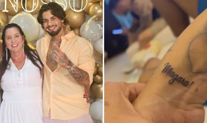 Zé Felipe tem tatuagem em homenagem a ex-sogra, mãe de Virginia; veja