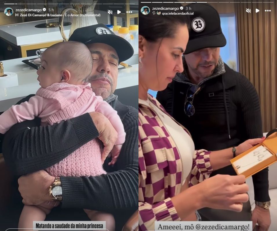 Zezé Di Camargo mostra reencontro com Graciele e Clara após shows • Instagram/Zezé Di Camargo