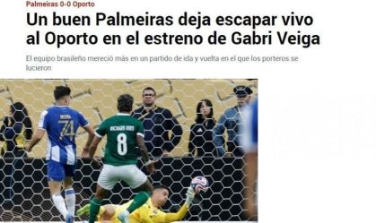 Um bom Palmeiras deixa escapar vivo o Porto na estreia de Gabri Veiga