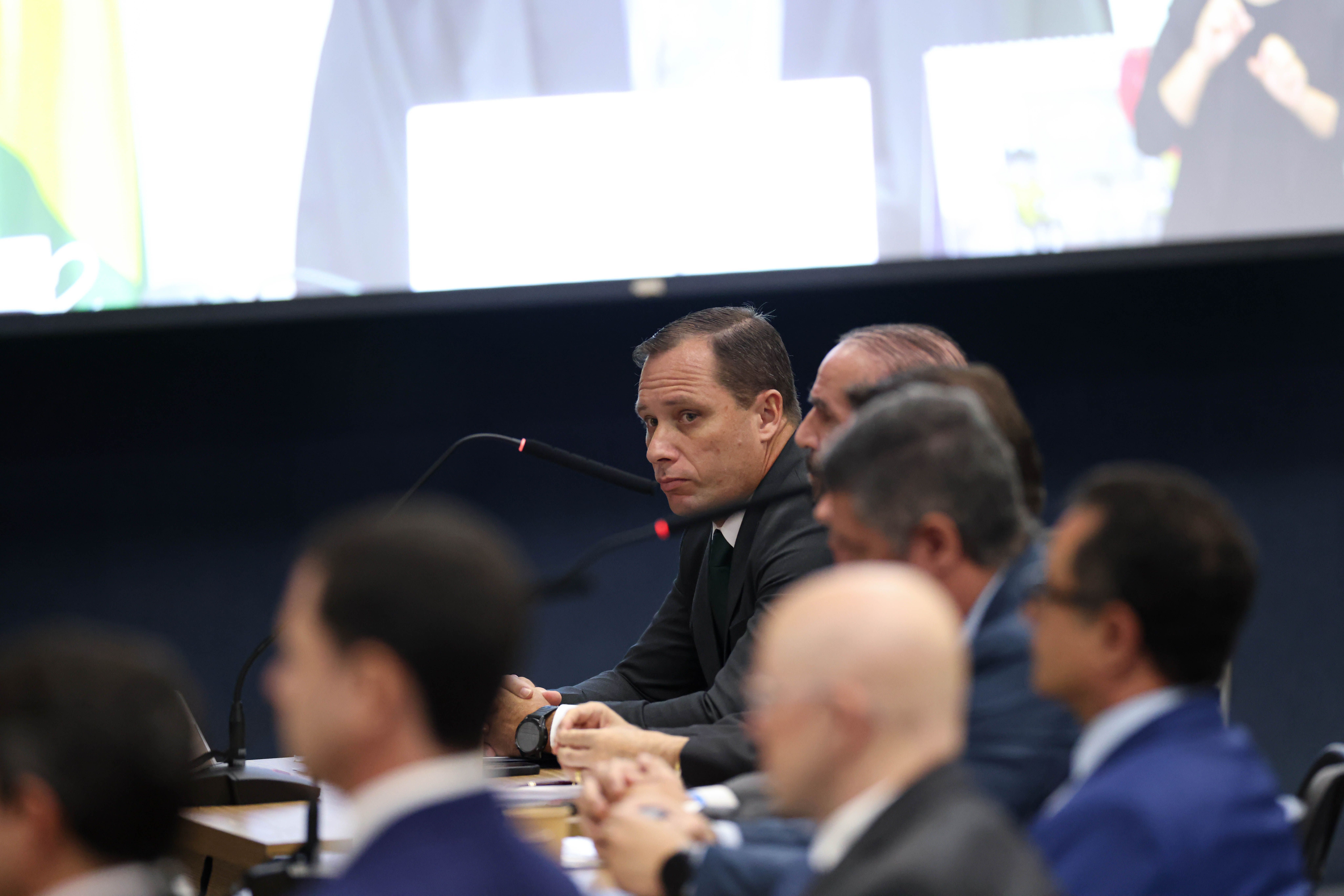 O tenente-coronel Mauro Cid em depoimento ao STF nesta segunda-feira (9)