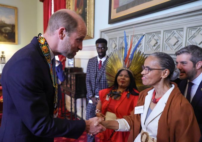 Príncipe William e Marina Silva em Londres • Andrew Parsons / Kensington Palace