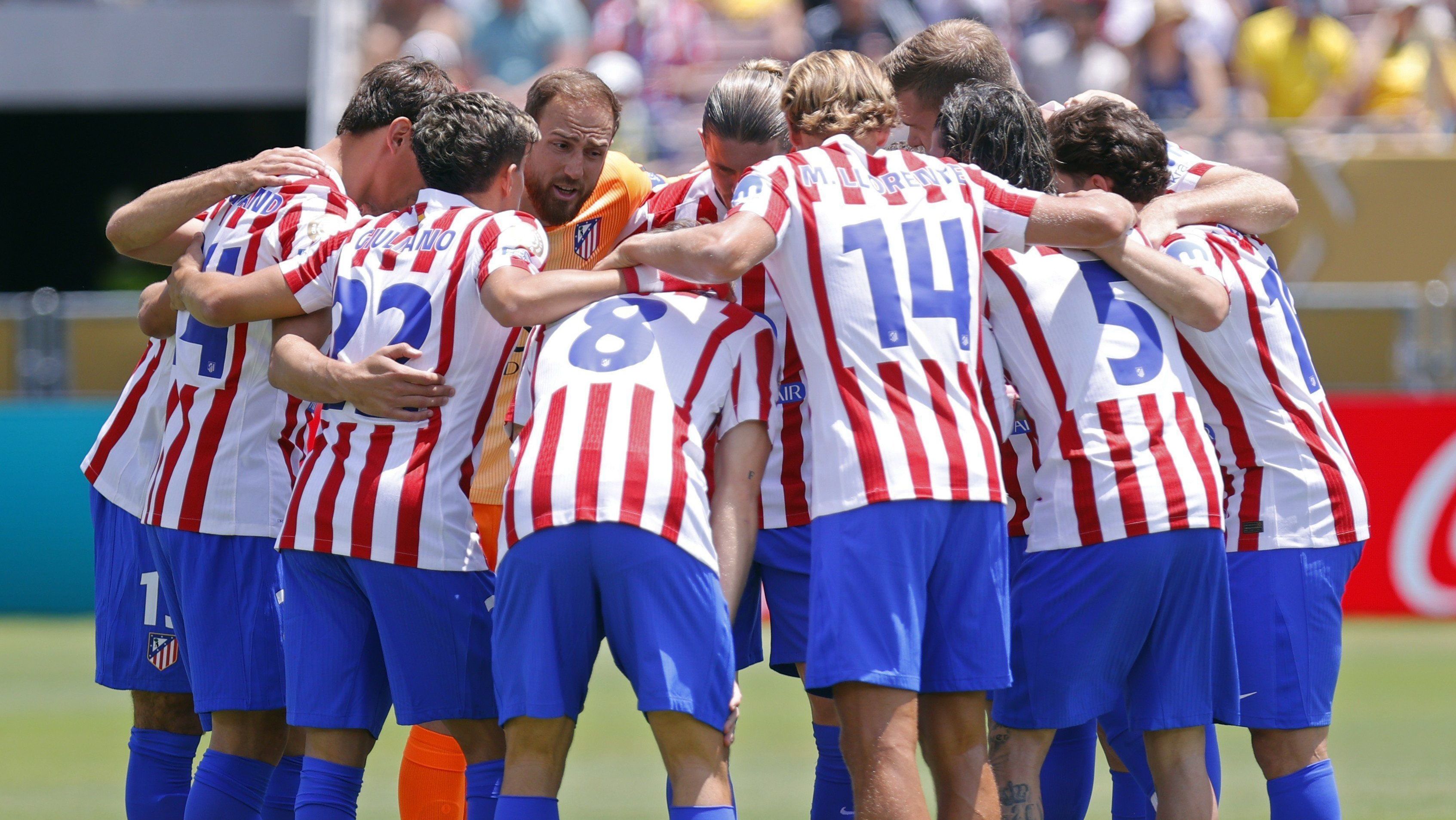 Atlético de Madrid antes do início do jogo