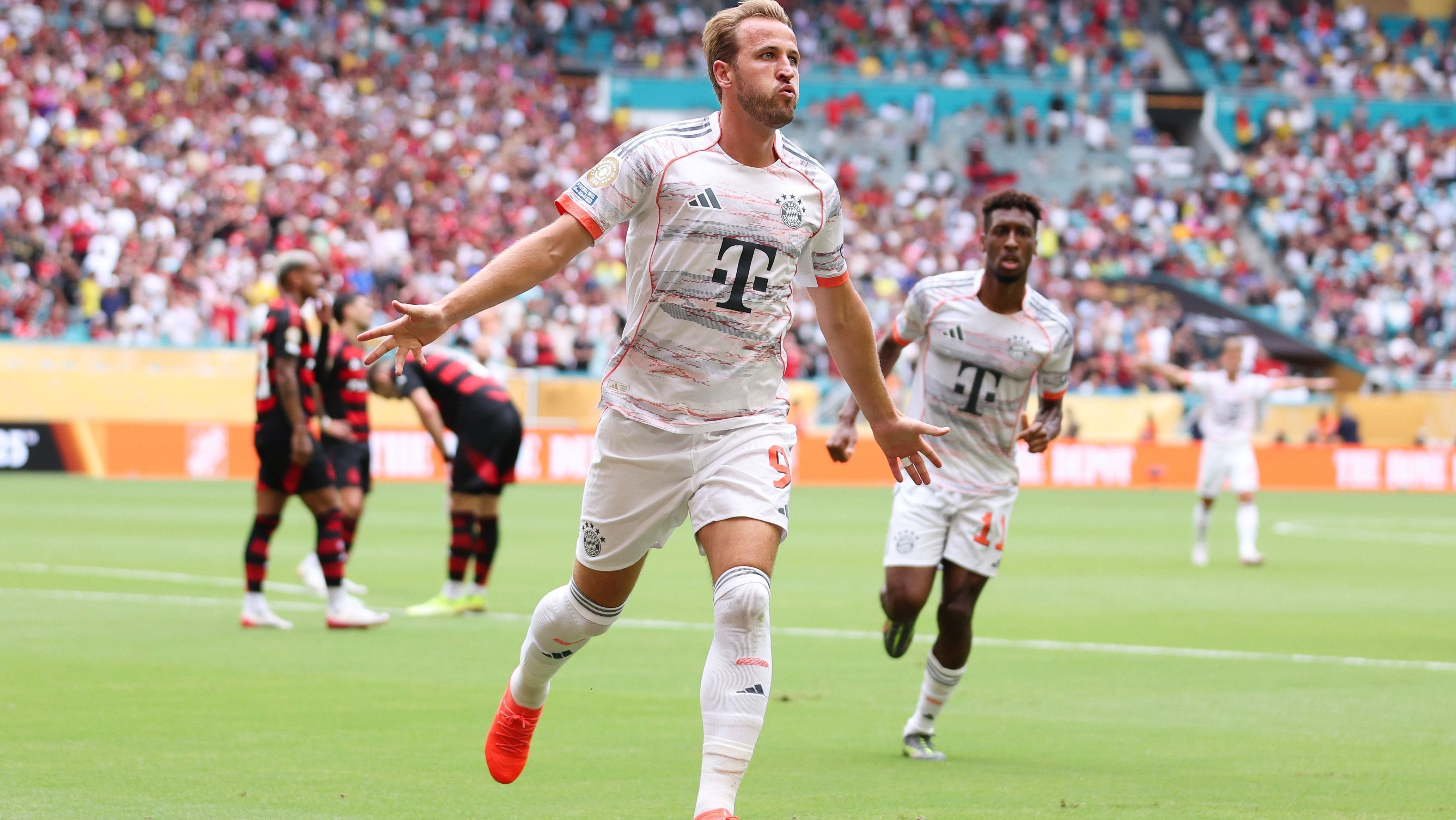 Kane comemora o segundo gol do Bayern de Munique