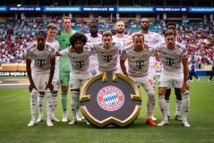 Jogadores do Bayern antes do jogo contra o Flamengo