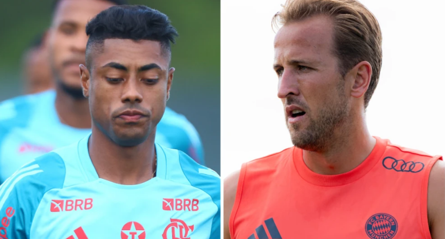 Bruno Henrique, do Flamengo, e Harry Kane, do Bayern de Munique