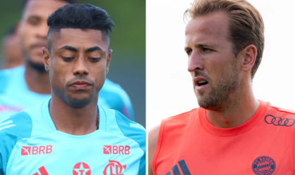 Bruno Henrique, do Flamengo, e Harry Kane, do Bayern de Munique