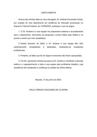 Carta aberta do general Paulo Sérgio Nogueira de Oliveira •