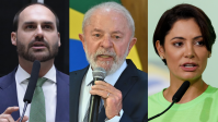 Quaest: Lula aparece à frente de Eduardo e Michelle Bolsonaro em 2º turno