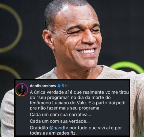 Denilson rebate Craque Neto nas redes sociais • Reprodução/Twitter