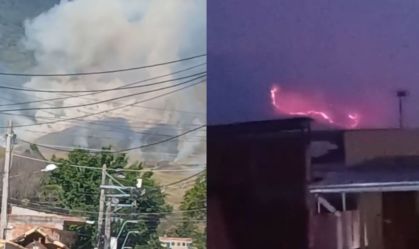Incêndio atinge Serra do Vulcão e mobiliza bombeiros na Baixada Fluminense