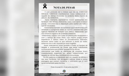 Empresa responsável por balão que caiu em SC diz que normas foram cumpridas
